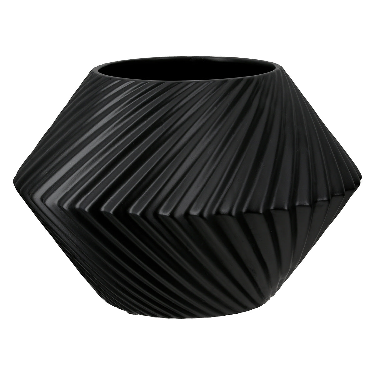 Rillos Ronde Vaas Zwart-Wit 20 cm