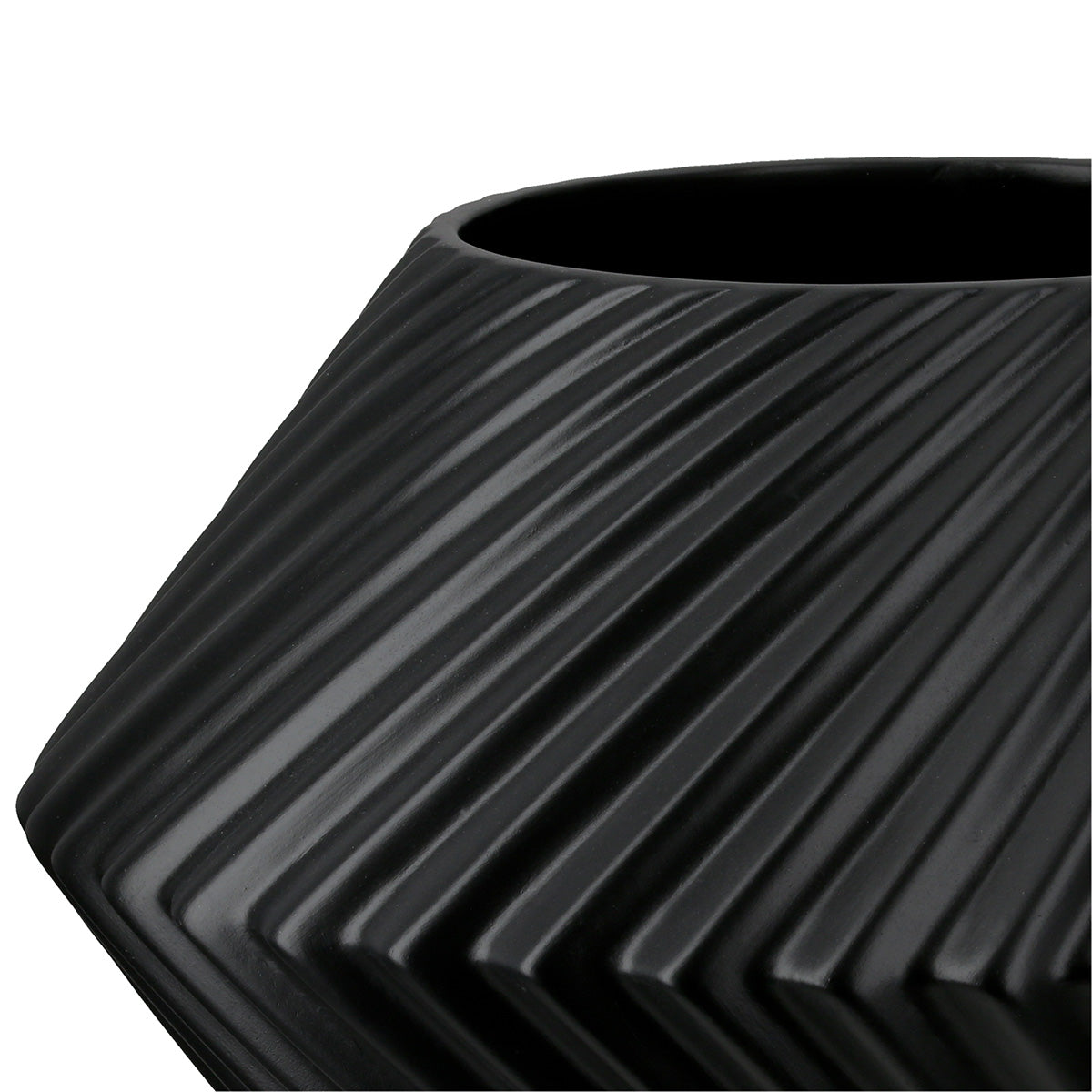 Rillos Ronde Vaas Zwart-Wit 20 cm