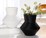 Rillos Ronde Vaas Zwart-Wit 32 cm