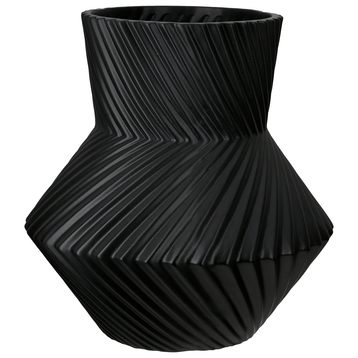 Rillos Ronde Vaas Zwart-Wit 32 cm