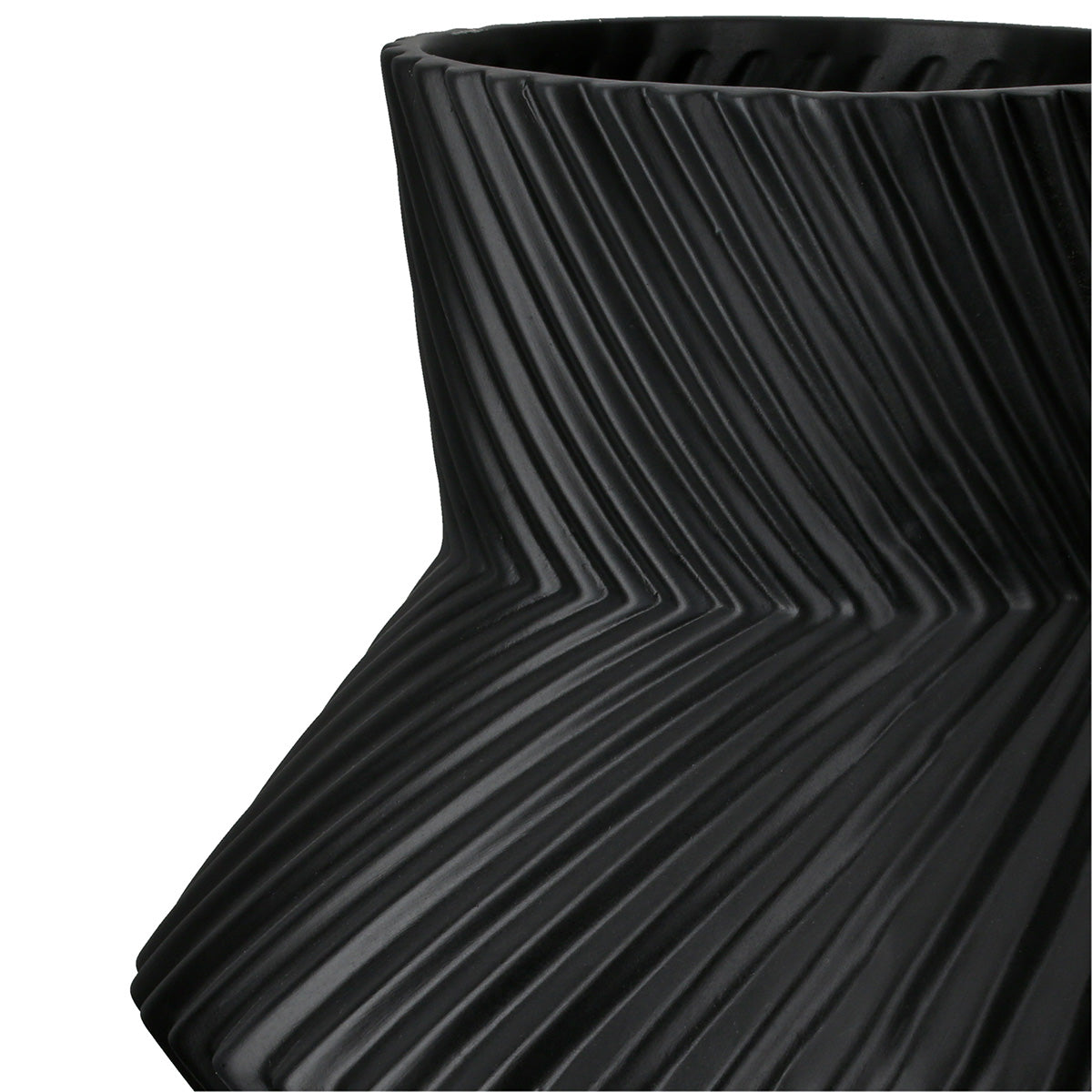 Rillos Ronde Vaas Zwart-Wit 32 cm