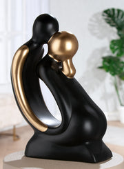 Der Kuss Beeldpaar Zwart-Goud