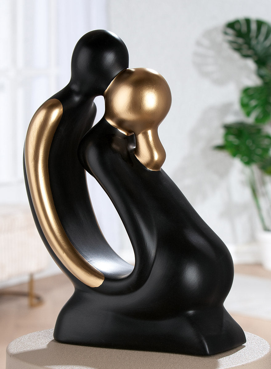 Der Kuss Beeldpaar Zwart-Goud