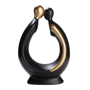 Kissing Beeldpaar Zwart-Goud