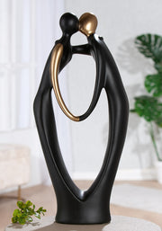 Dancing Kiss Beeldpaar Zwart-Goud