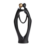 Dancing Kiss Beeldpaar Zwart-Goud