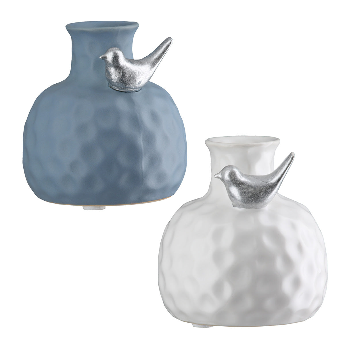 Birdy Halsvaas Blauw Wit 8 cm