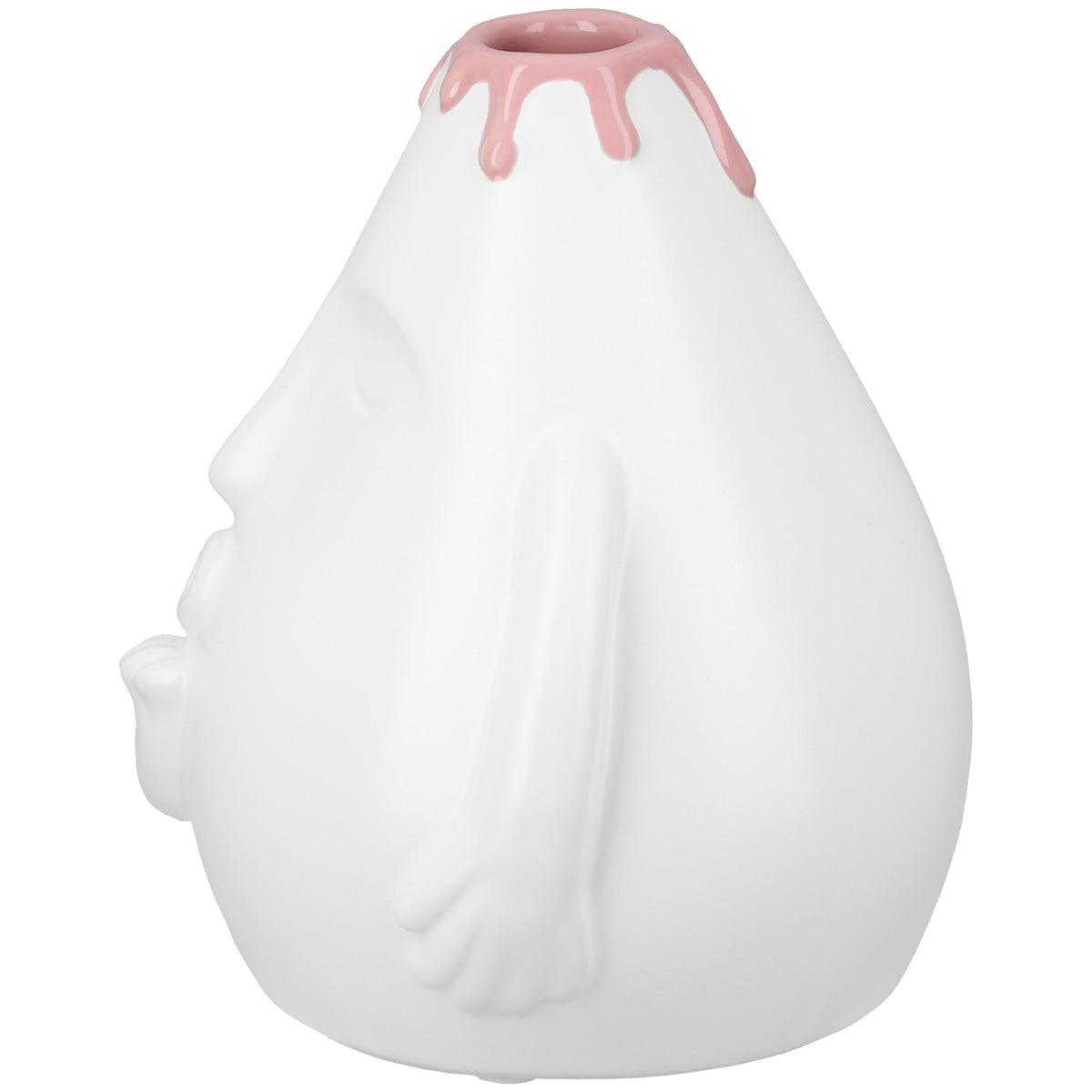 Herz Gezichtsvaas Wit-Roze 13 cm