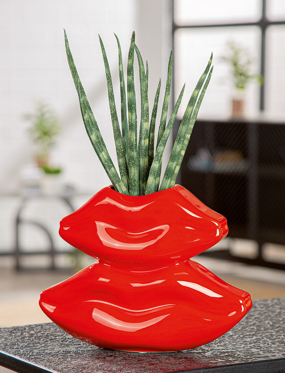 Lips Mondvaas Rood Keramiek 16 cm
