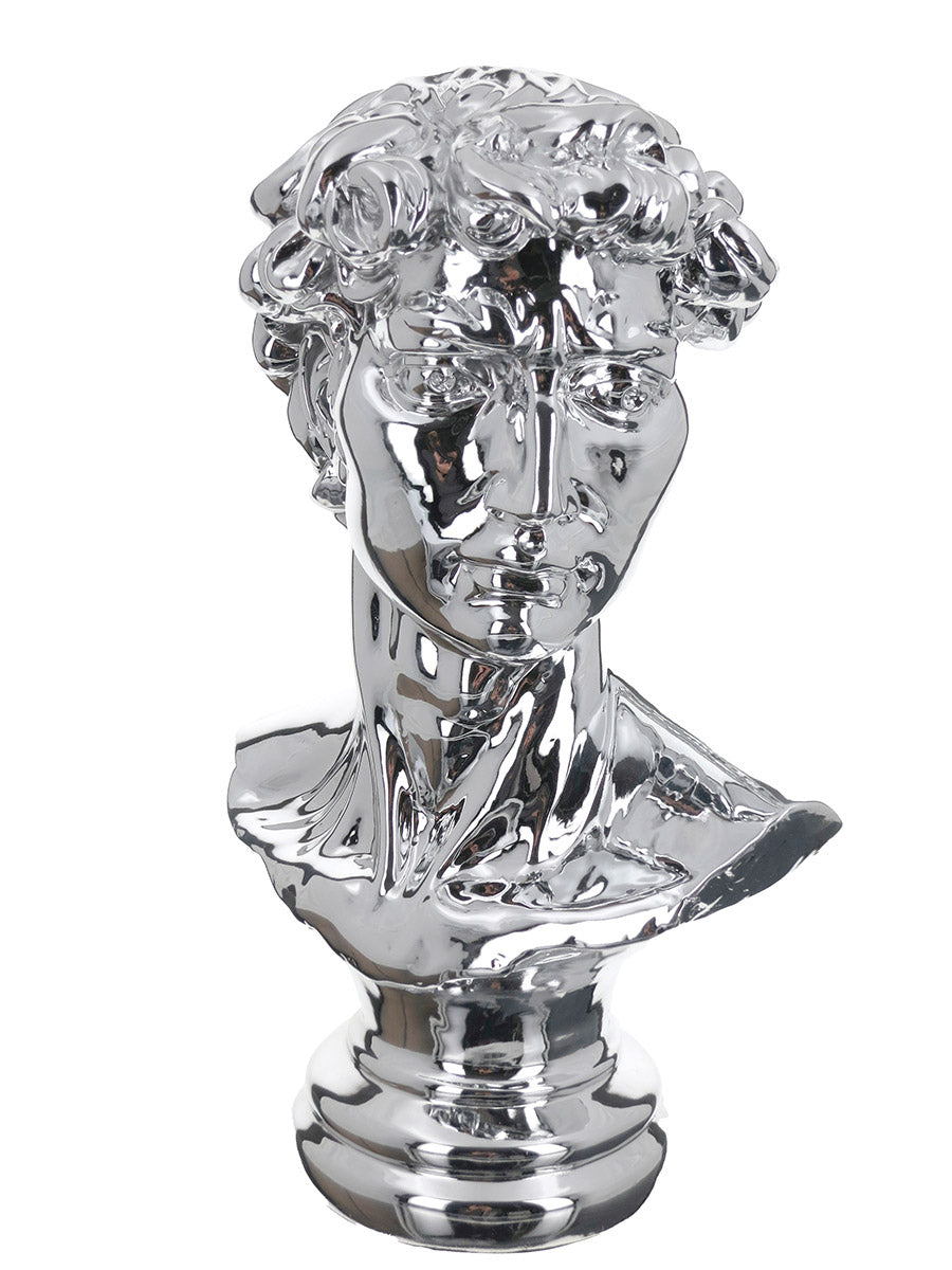 David Hoofd Sculptuur Zilver