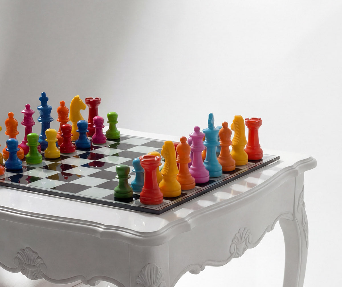 Glazen Schaakset Chess Vierkant