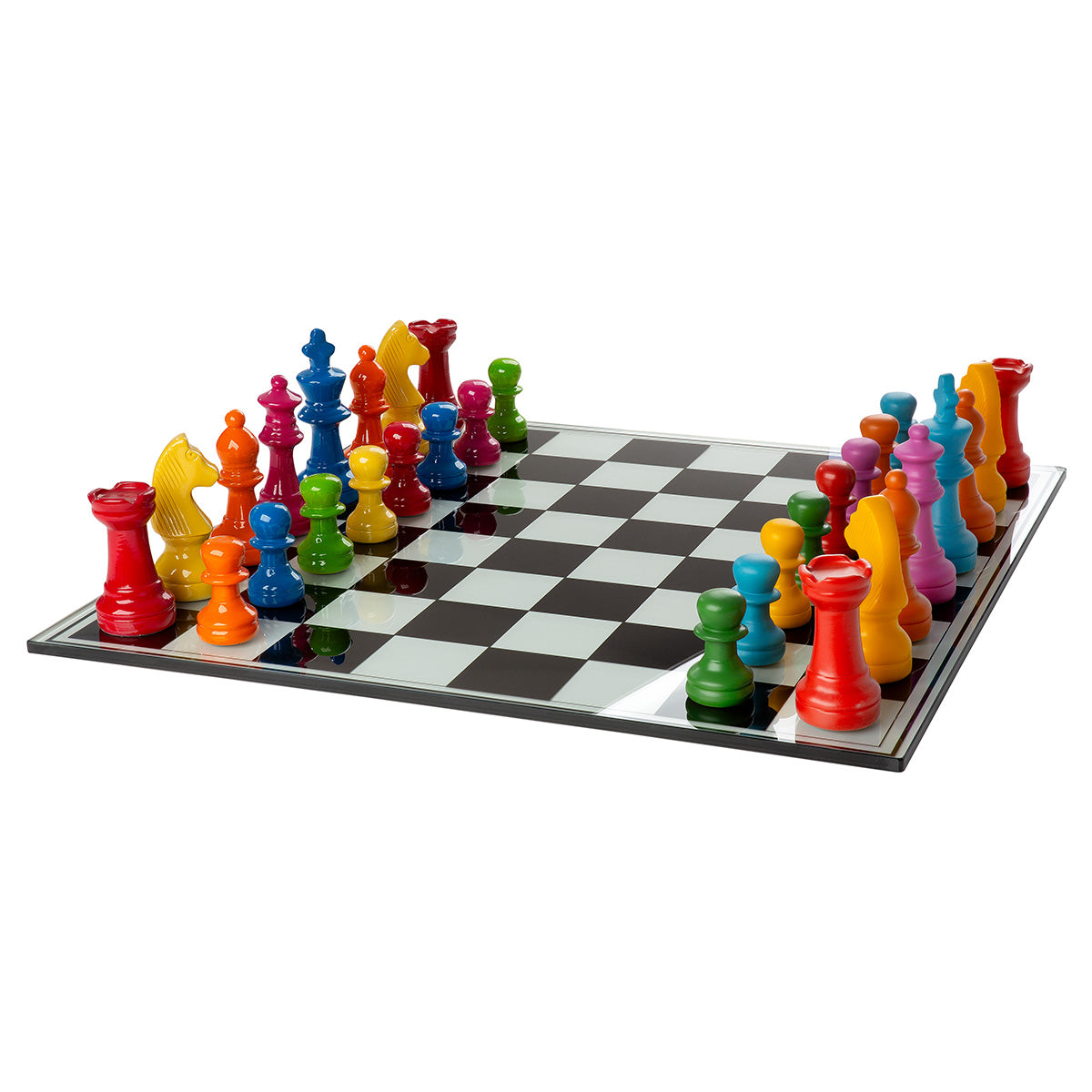 Glazen Schaakset Chess Vierkant