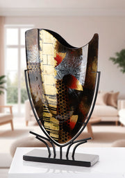 Dixion Vloervaas Zwart Rood Glas