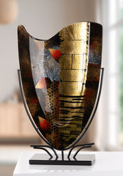 Dixion Vloervaas Zwart Rood Glas