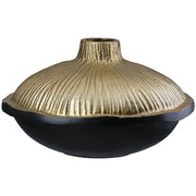 Ronde vaas Prero zwart-goud 24 cm