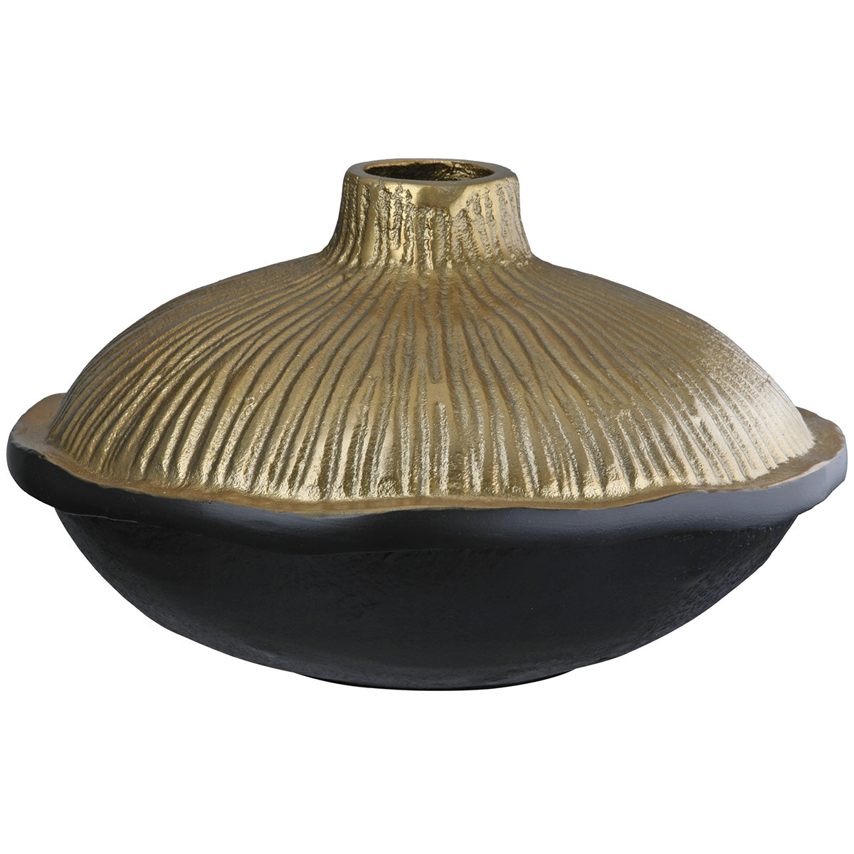Ronde vaas Prero zwart-goud 24 cm