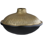 Ronde vaas Prero zwart-goud 24 cm