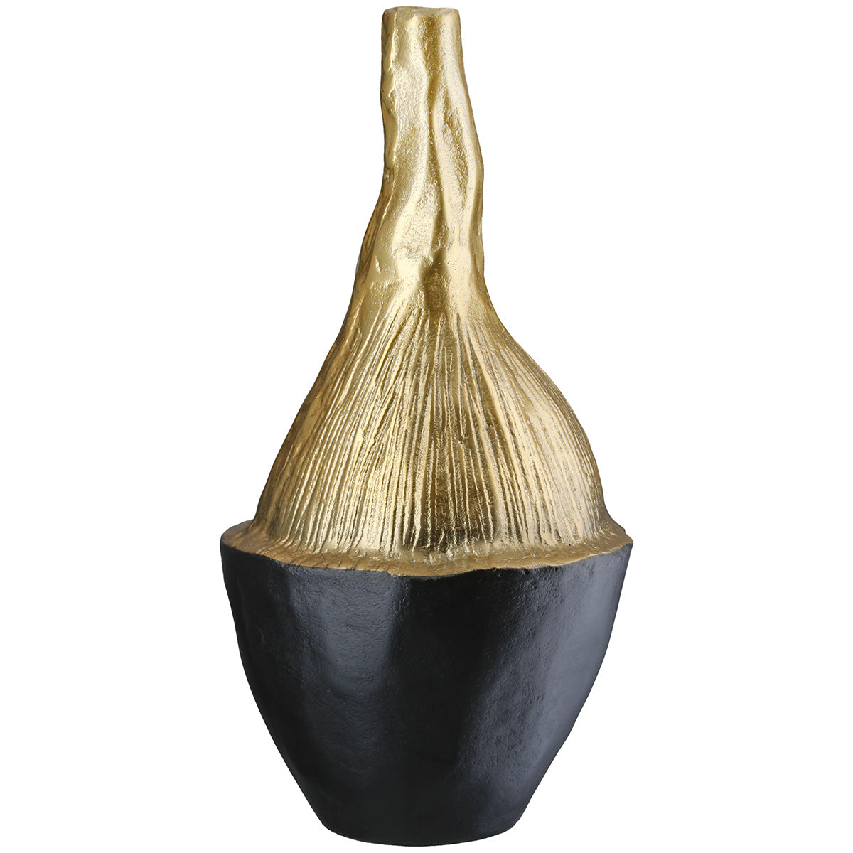 Ronde Prero vaas zwart-goud 36 cm