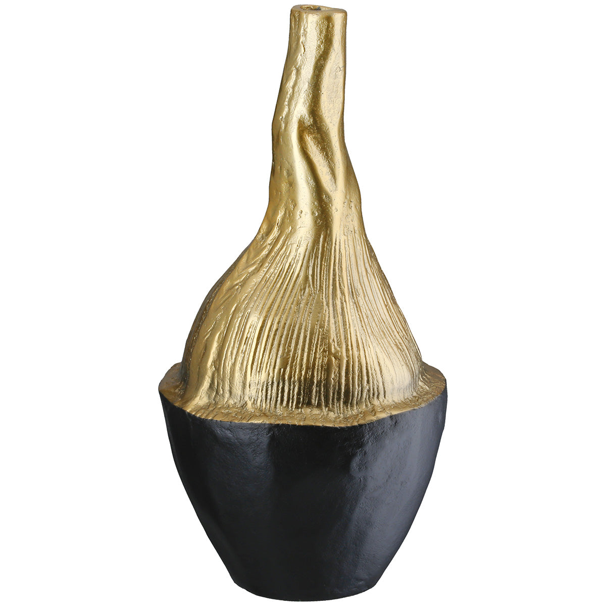 Ronde Prero vaas zwart-goud 36 cm
