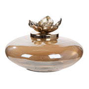 Glazen Decoratie Flor Champagne 24 cm