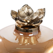 Glazen Decoratie Flor Champagne 23 cm