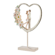 Floral Love Hart Sculptuur Paar