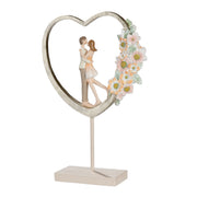 Floral Love Hart Sculptuur Paar