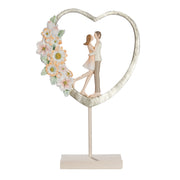 Floral Love Hart Sculptuur Paar