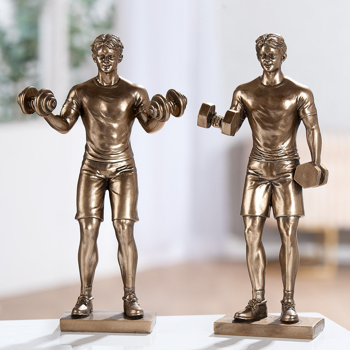Hector Gewichtheffer Figuur Brons Decor