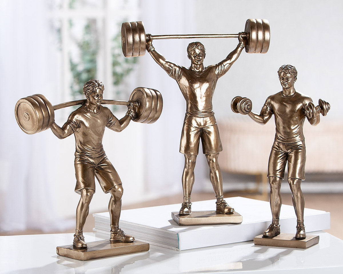 Hector Gewichtheffer Figuur Brons Decor