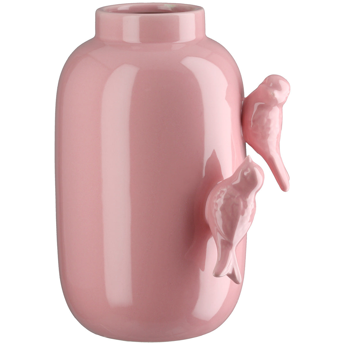 Apus Vaas Roze met Vogelmotief