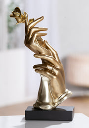 Gouden Handen Roos Sculptuur