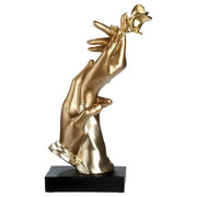 Gouden Handen Roos Sculptuur