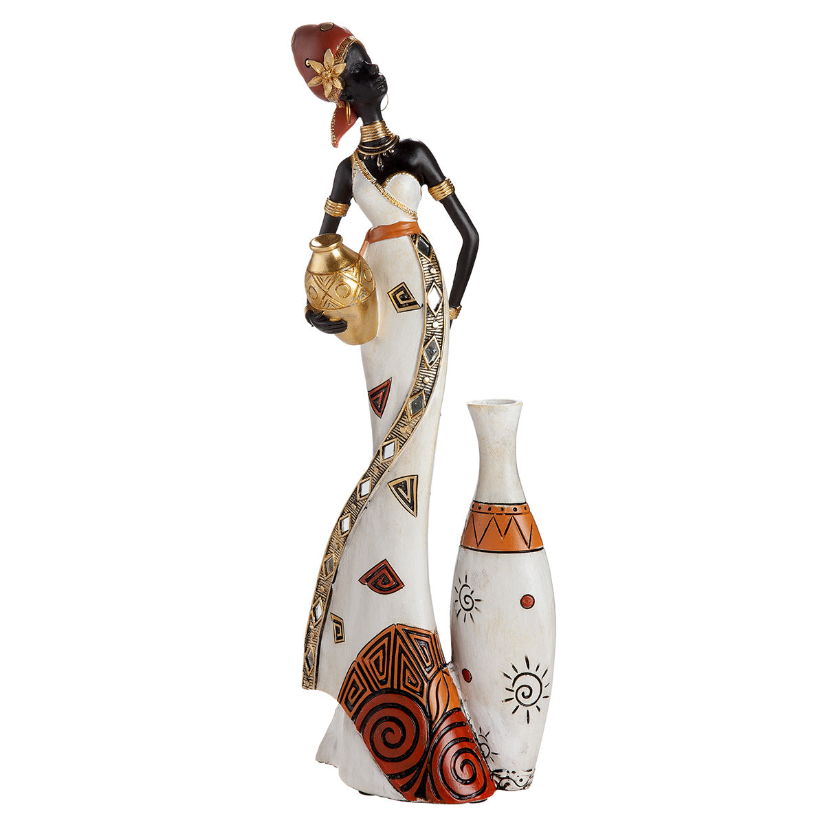 Imara Grote Vrouwenfiguur Wit-Rood