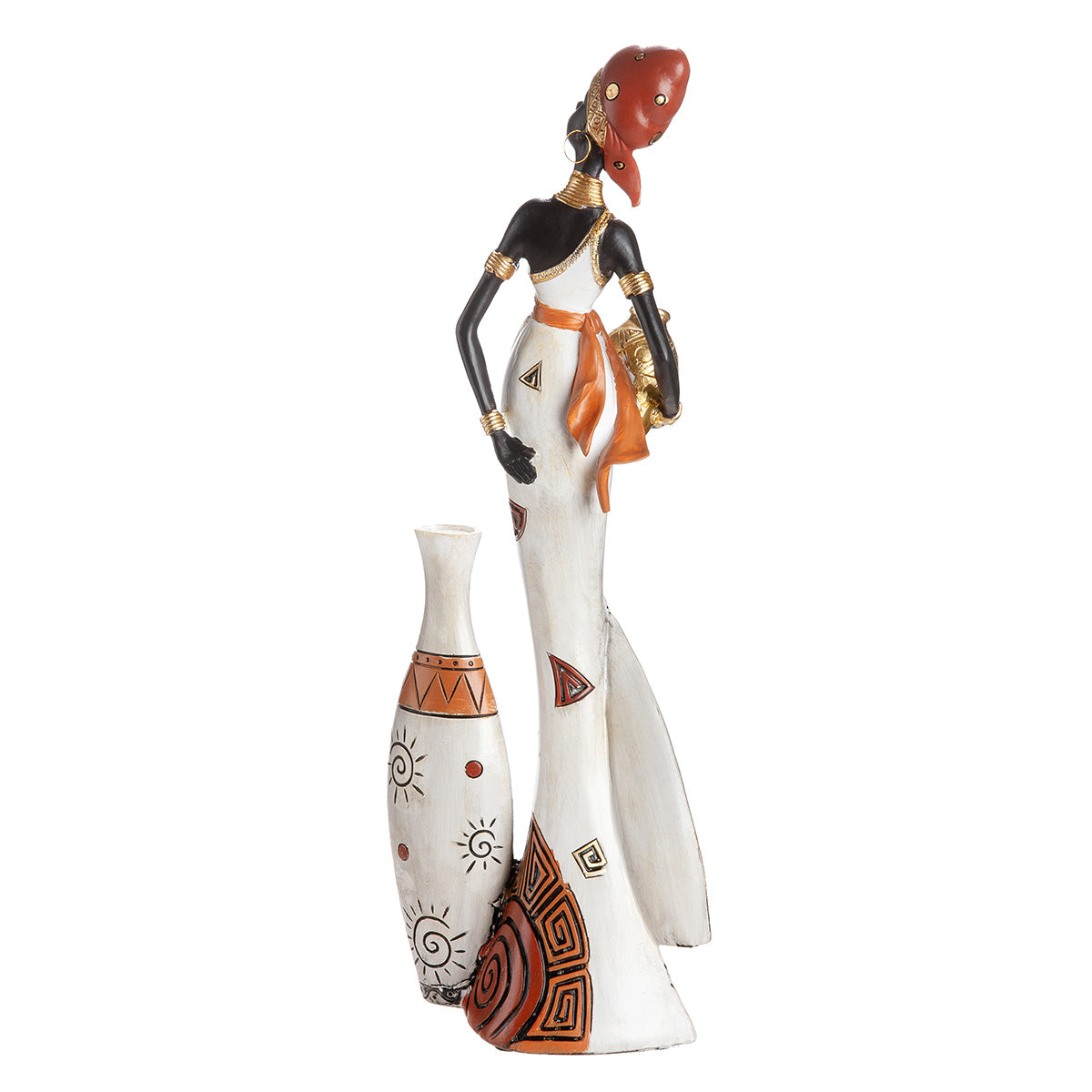 Imara Grote Vrouwenfiguur Wit-Rood