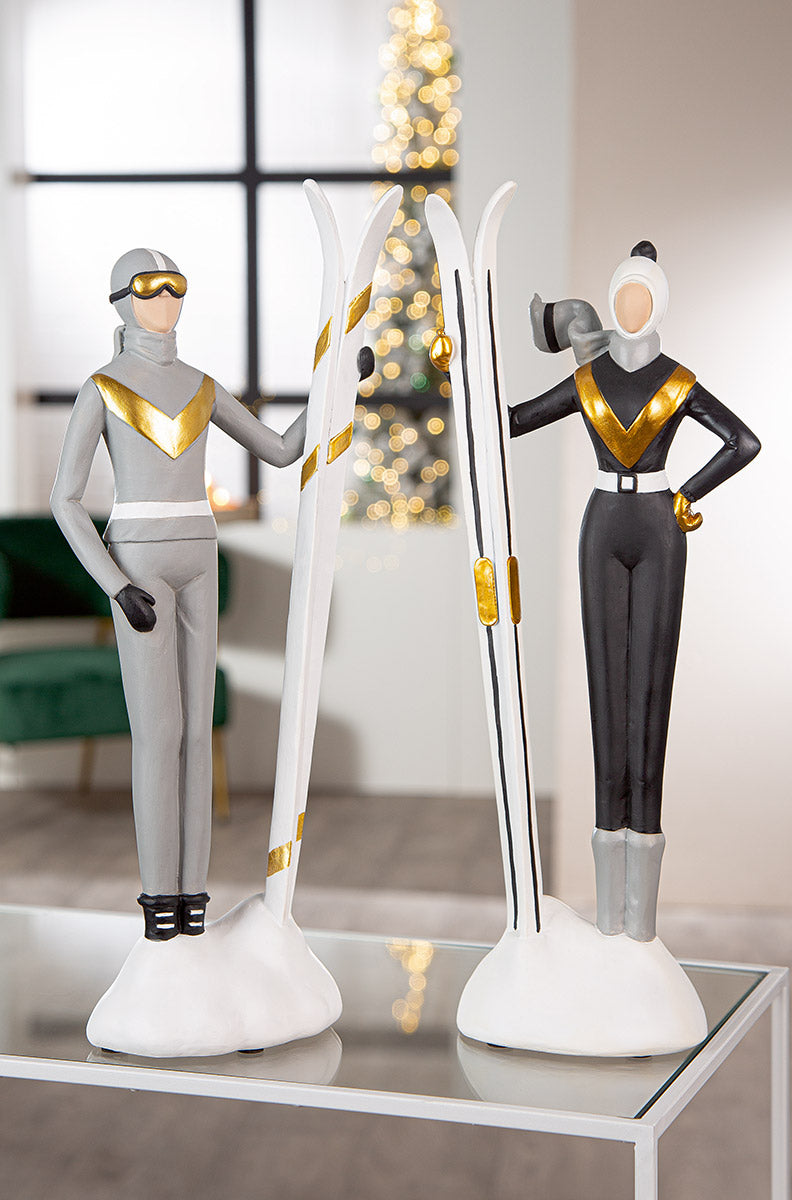 Ski Sculptuur Skiurlaub Zwart