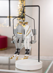 Ski Sculptuur Paar Skiurlaub