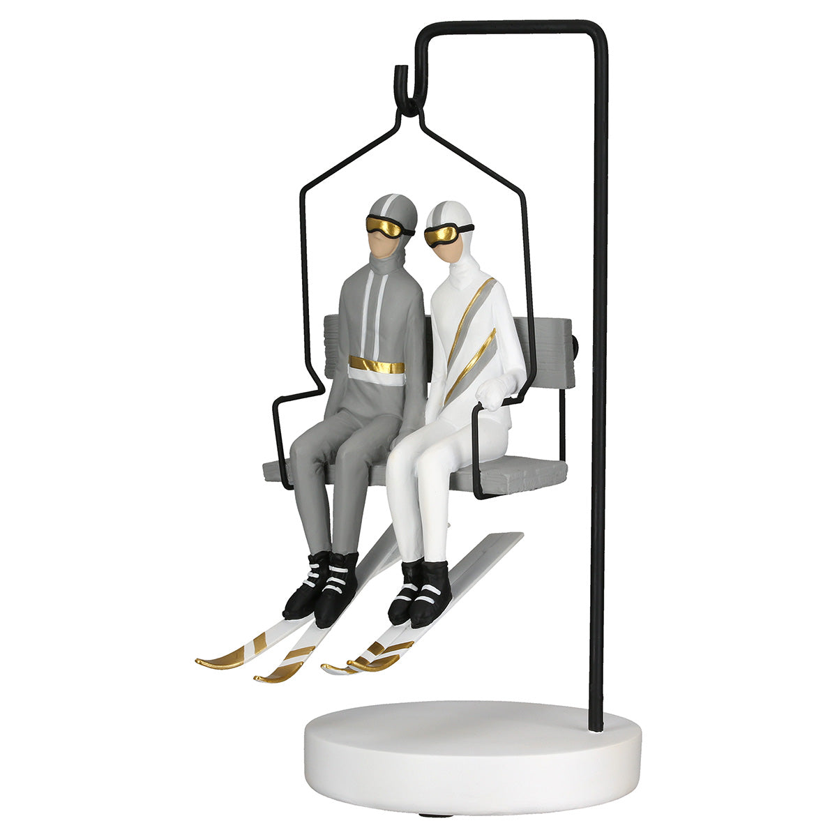 Ski Sculptuur Paar Skiurlaub