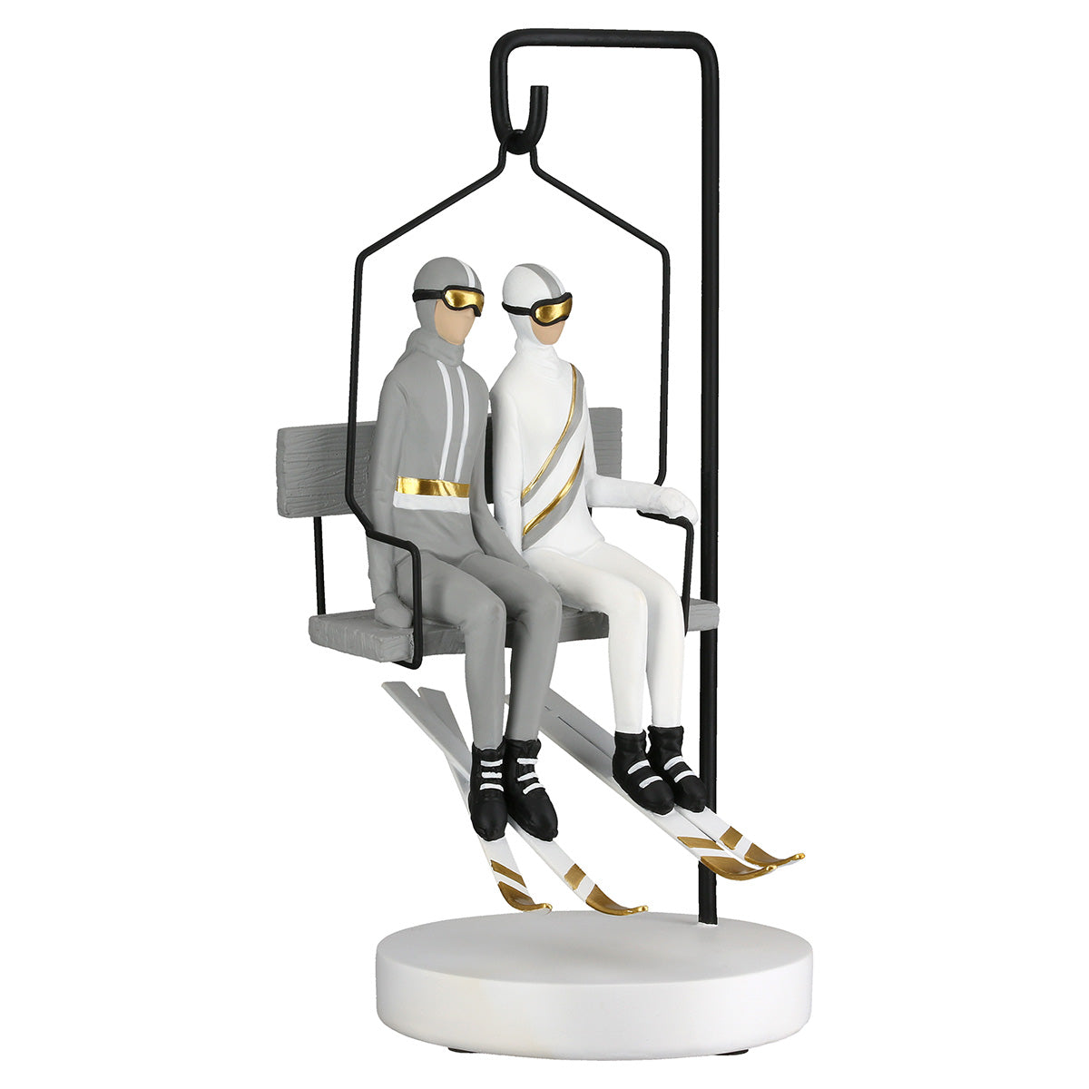 Ski Sculptuur Paar Skiurlaub