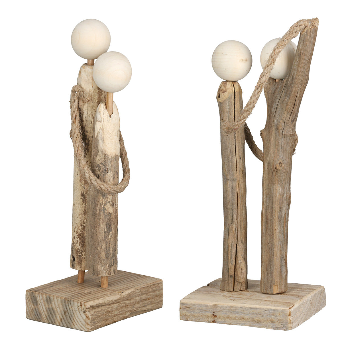 Woody Houten Sculptuur Set 2 Stuks