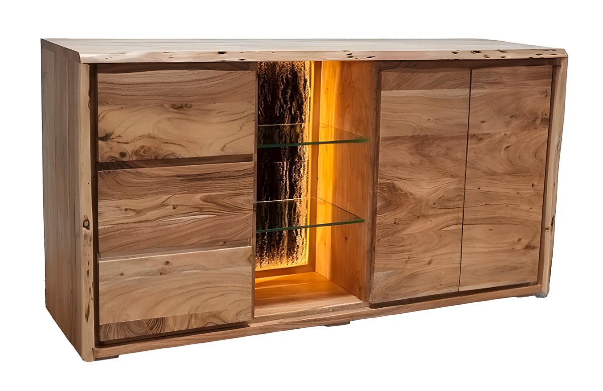 Baumrinde houten dressoir met LED
