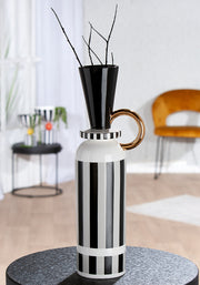Pomposo Vloervaas Zwart-Wit 48 cm