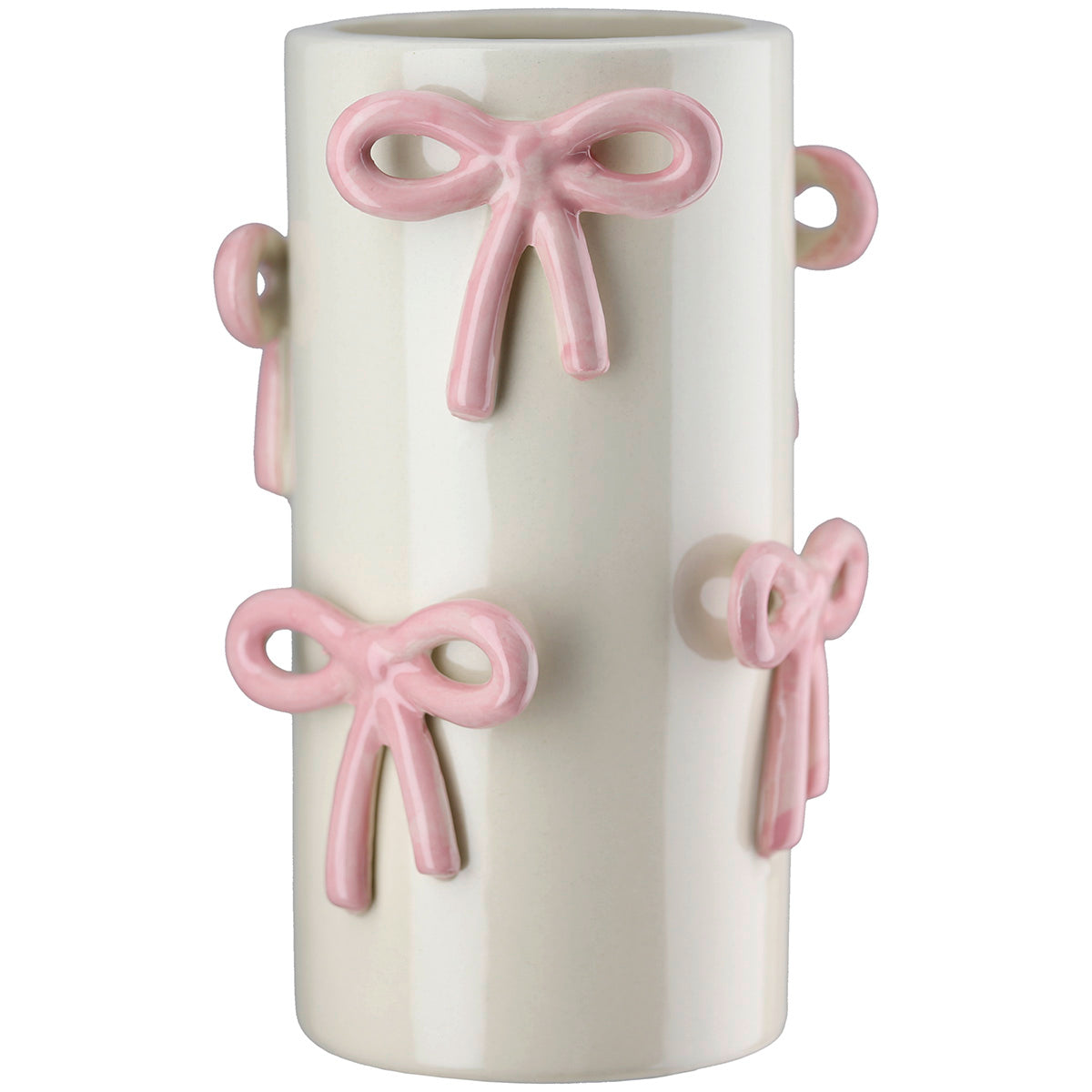 Bow Cilindervaas Crème Roze 20.5 cm