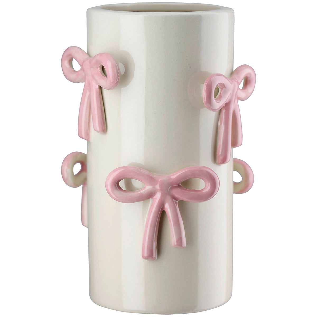 Bow Cilindervaas Crème Roze 20.5 cm