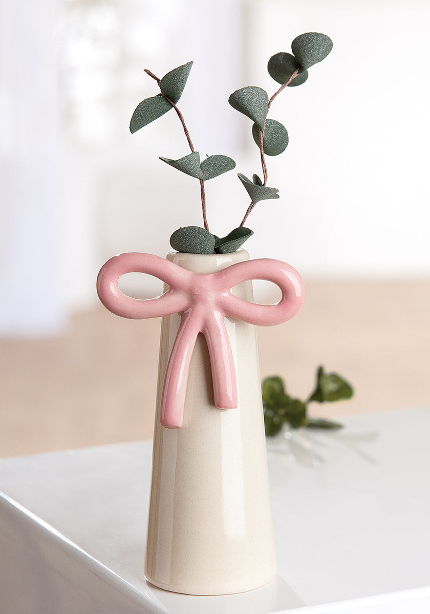 Bow Conische Vaas Crème Roze 12.5 cm