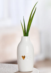 Lots of Love Vaas Wit-Goud 10 cm