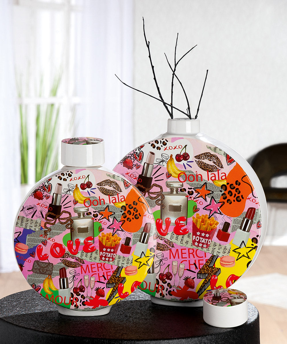 OOH LALA Ronde Dekselvaas Popart