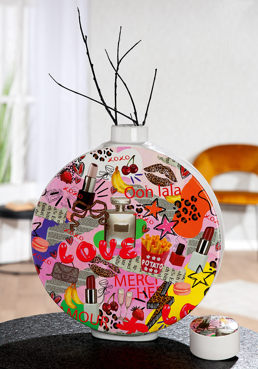 OOH LALA Ronde Dekselvaas Popart
