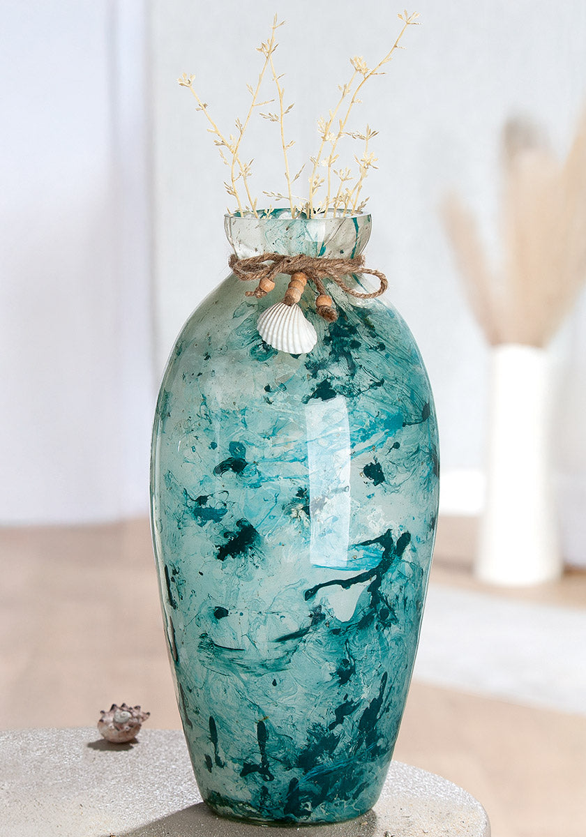 Blauwe decoratieve vaas Azul 37.5 cm