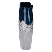 Wavy Conische Vaas Blauw Zilver